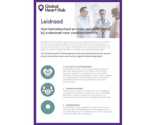 Guiding Principles for Patient Involvement and Engagement in Cardiomyopathy Research (Dutch)